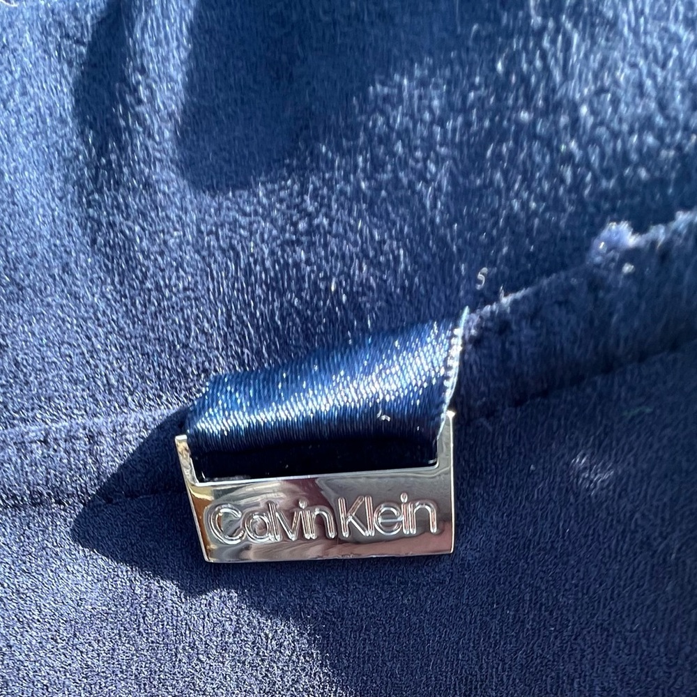 Calvin Klein Blue Suede Like Pants. Size L. - Picture 4 of 4